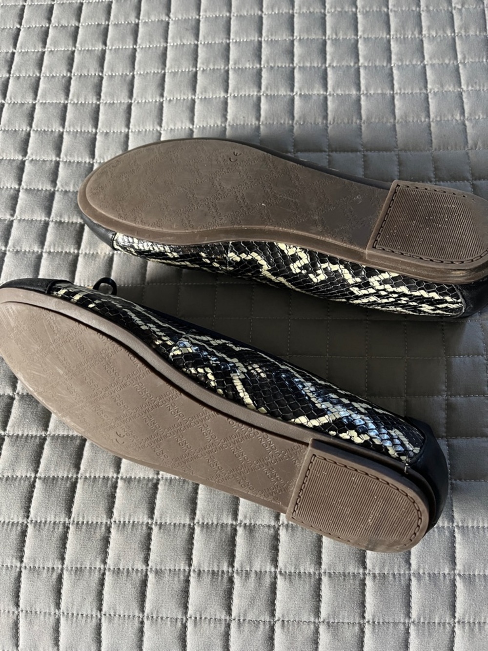 Vionic Black and Cream Snake-Print Ballet Flats - Picture 4 of 8
